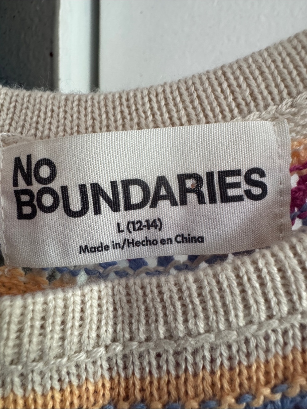 No Boundaries Pastel Striped Open Knit Maxi Dress Scalloped Hem Large - Picture 8 of 12